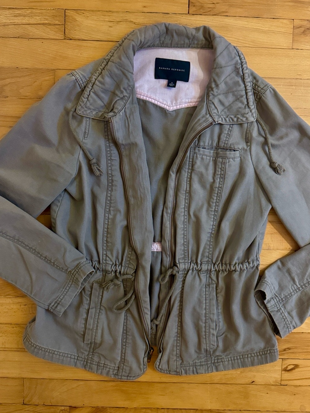 Banana Republic Olive-Taupe Utility Jacket with Drawstring